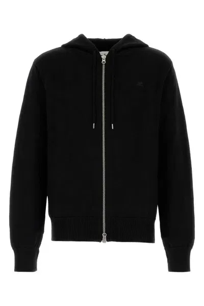 Courrèges Zipped  Wool Hooded Cardigan-l Nd Courreges Male In Black