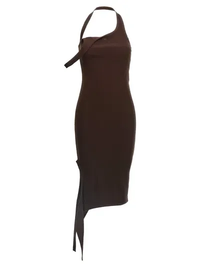 Courrèges Undressed Light Knit Dresses In Brown