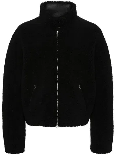 Courrèges Wool-effect Jacket With A High Collar In Black