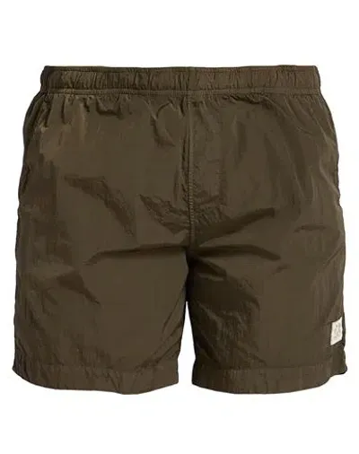 C.p. Company Logo-patch Swim Shorts In Green