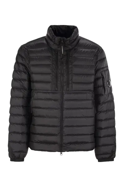 C.p. Company C.p.company Down Jacket With Shell Collar And Zip In Black