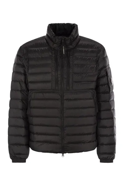 C.p. Company C.p.company Down Jacket With Shell Collar And Zip In Black