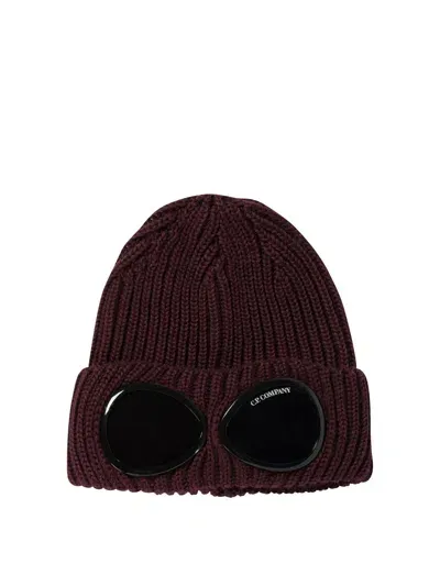 C.p. Company C.p.company "goggle"  Extra Fine Merino Wool Beanie In Burgundy