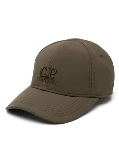 C.p. Company Embroidered-logo Shell-r Cap In 绿色