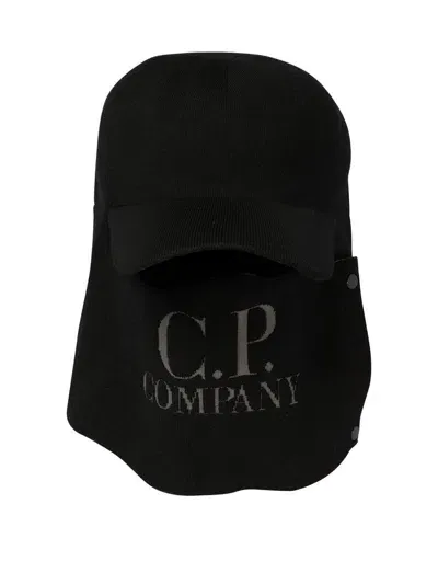 C.p. Company Extrafine Merino Wool Hat In Black