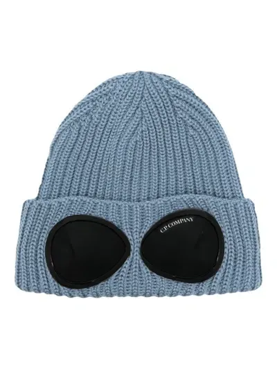 C.p. Company Cp Company Merino Wool Goggle Beanie In Blue