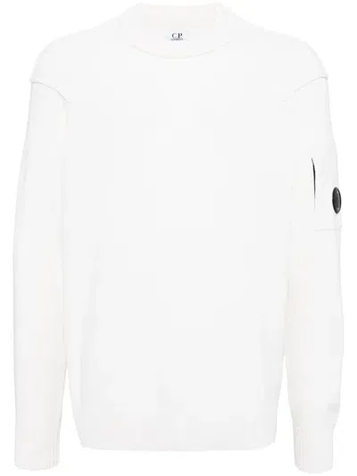 C.p. Company Grs Crewneck Sweater In White