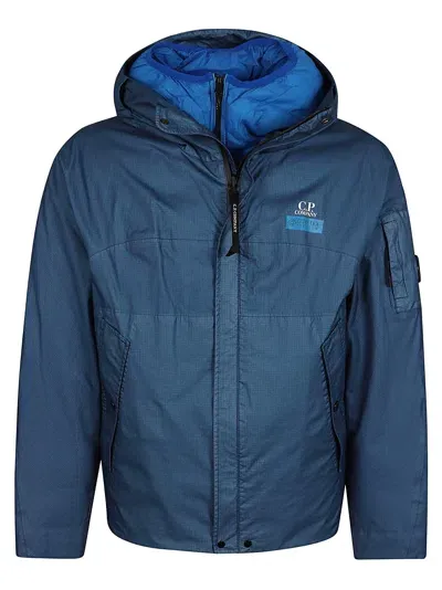 C.p. Company Hooded Gore Medium Jacket In Blue