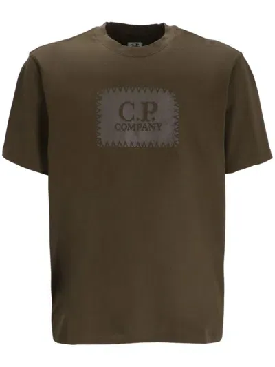 C.p. Company Label Style-logo T-shirt In Green