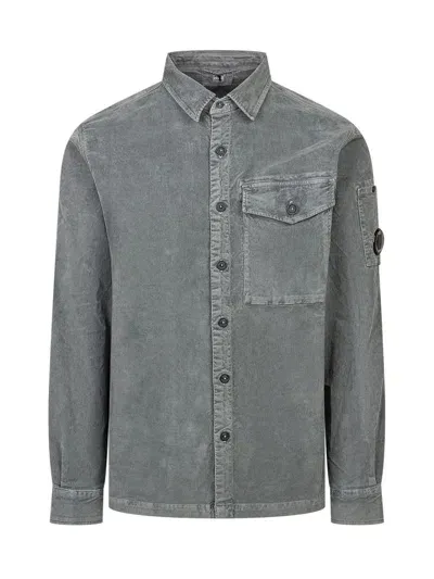 C.p. Company Lens Buttoned Shirt In Green