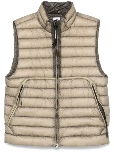 C.p. Company Lens-detail Padded Gilet In Green