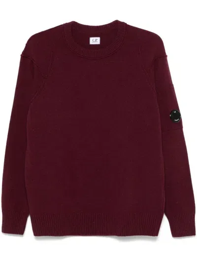 C.p. Company Lens-detail Sweater In Red