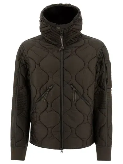 C.p. Company Padded Hooded Jacket In Green