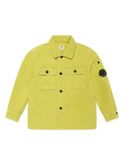 C.p. Company Kids' Logo-patch Shirt In Green