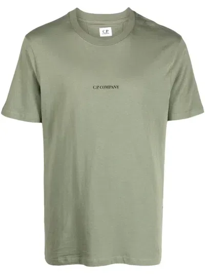 C.p. Company Logo Print Cotton T-shirt In Green