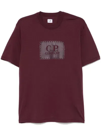 C.p. Company Logo-print T-shirt In Burgundy