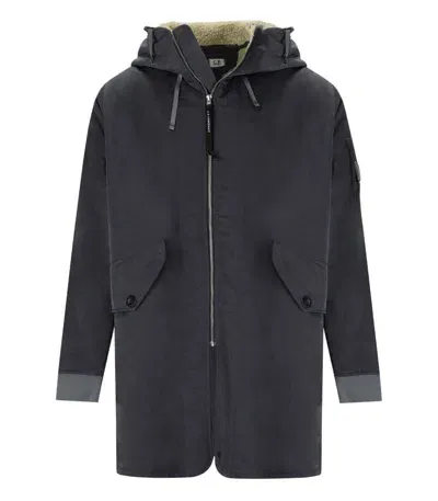 C.p. Company Nylon-b Black Sand Parka