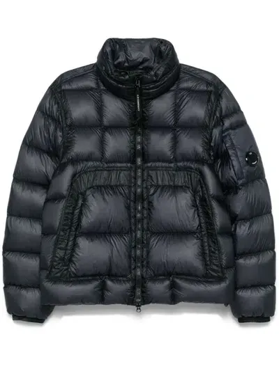 C.p. Company Quilted Padded Jacket Zip Pocket In Blue