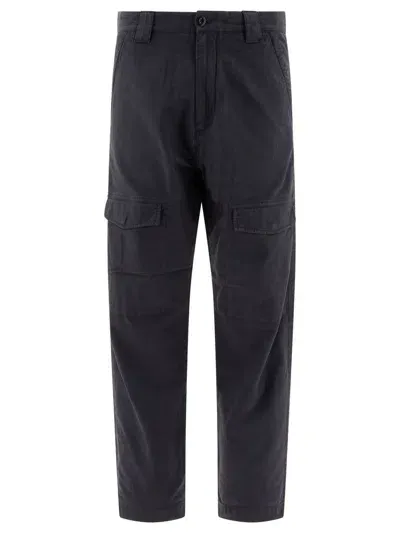 C.p. Company "ottoman Stretch Emerized" Trousers In Blue