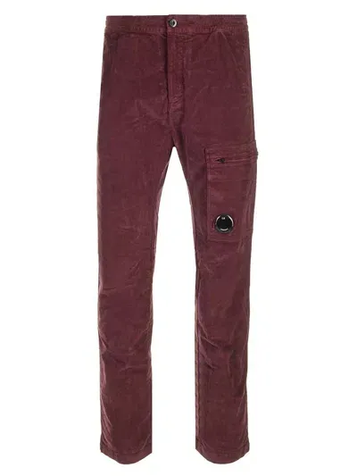 C.p. Company Straight Leg Corduroy Cargo Pants In Red