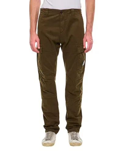 C.p. Company Stretch Sateen Ergonomic Lens Double Cargo Pants In Green