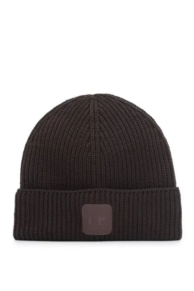 C.p. Company Cp Company Metropolis Series Logo Wool Beanie Hat In Brown