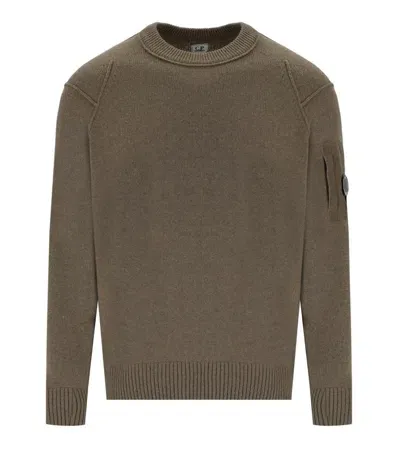 C.p. Company Walnut Crewneck Jumper In Green