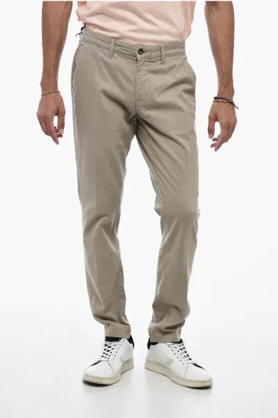 Cruna Stretch Cotton New Town Chinos Pants In Green