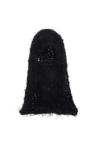 C.rusade Distressed Wool Balaclava Helmet In Black