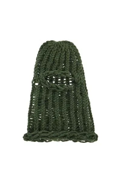 C.rusade Wool Balaclava Helmet In Green