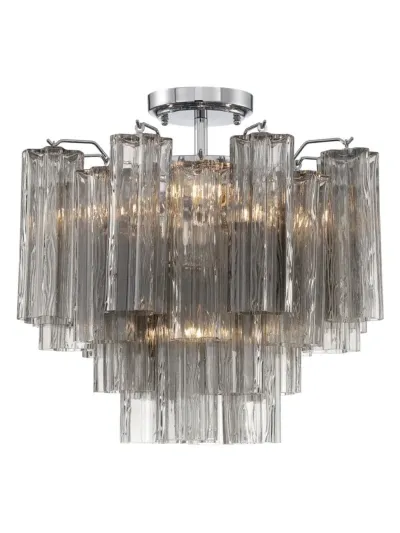 Crystorama Addis 4-light Ceiling Mount In Smoke