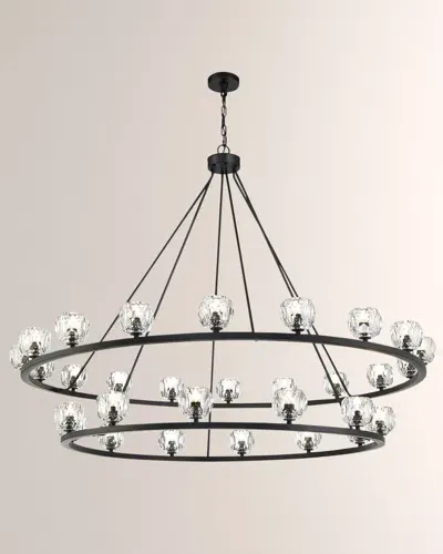 Crystorama Aragon 30-light Soft Brass Chandelier In Black