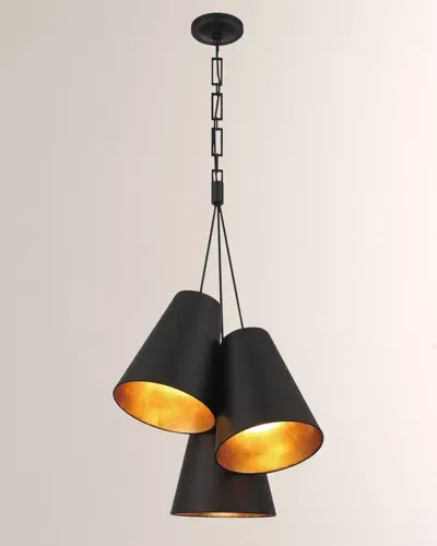 Crystorama Brian Patrick Flynn Alston 3-light Chandelier In Black