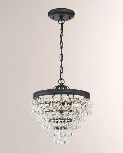 Crystorama Calypso 3-light Mini Chandelier In Black