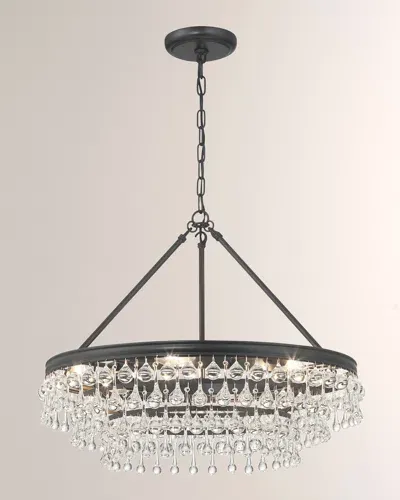 Crystorama Calypso 6-light Vibrant Chandelier In Black