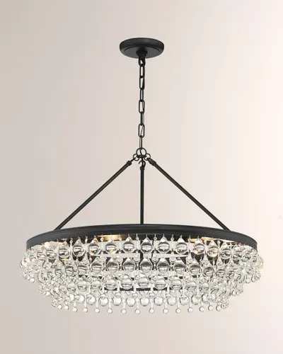 Crystorama Calypso 6-light Matte Chandelier In Black