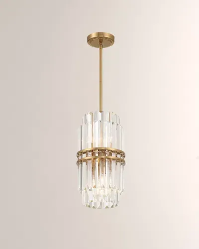 Crystorama Hayes 4-light Aged Brass Pendant Chandelier In Gold