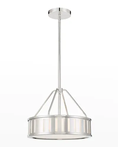 Crystorama Kendal 3-light Polished Nickel Pendant Light In Silver