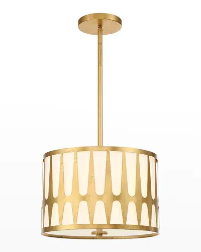 Crystorama Royston 3-light Antique Gold Pendant Light