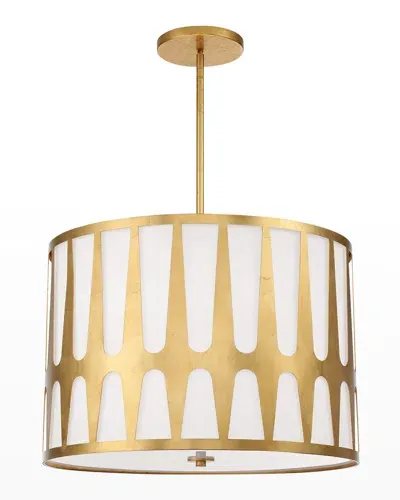 Crystorama Royston 5-light Antique Gold Pendant Light