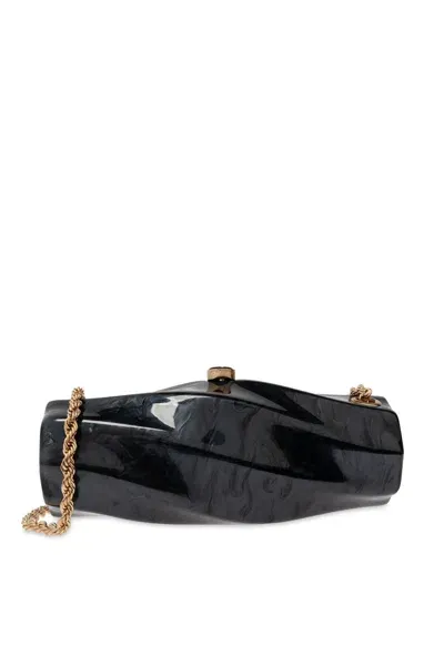 Cult Gaia Juliet Logo Engraved Shoulder Bag In Black