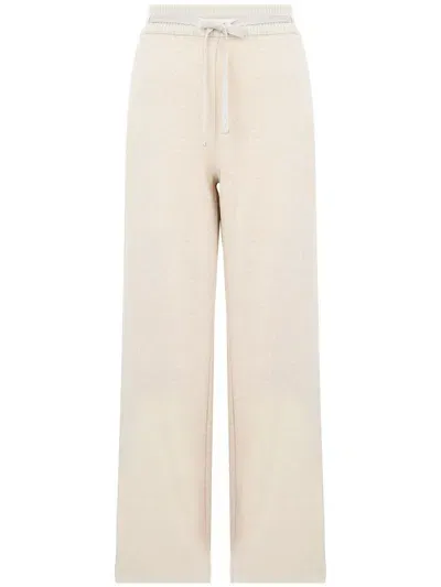 D Exterior Wide-leg Trousers With Drawstring At The Waist In White