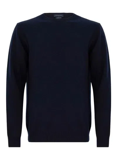 Daniele Fiesoli Wool And Cashmere Crewneck Sweater In Blue