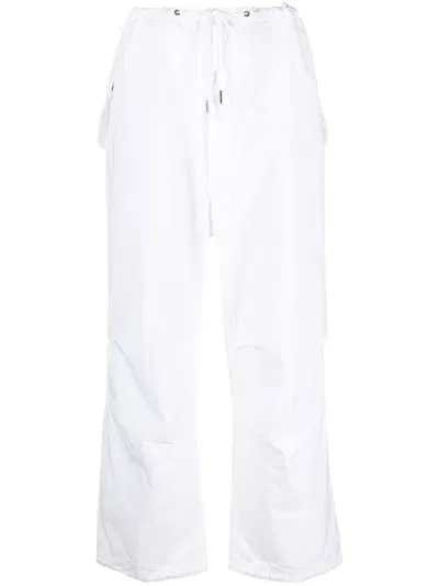 Dark Park Drawstring-fastening Track Pants In White