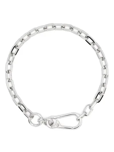 Darkai White Rolo Choker Accessories In Metallic