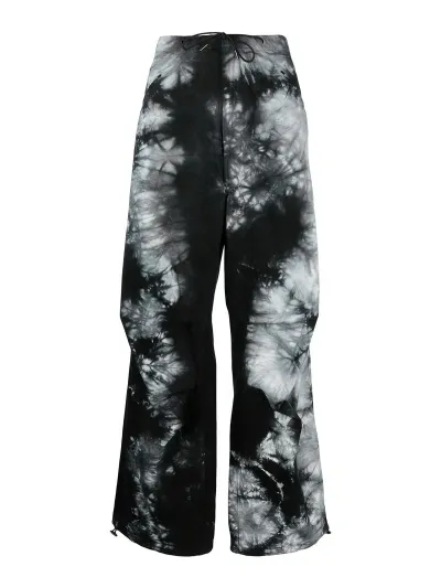 Darkpark Tie-dye Print Military Trousers In White