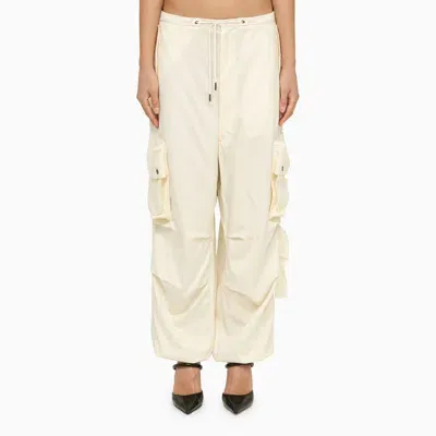 Darkpark White Wool Cargo Trousers