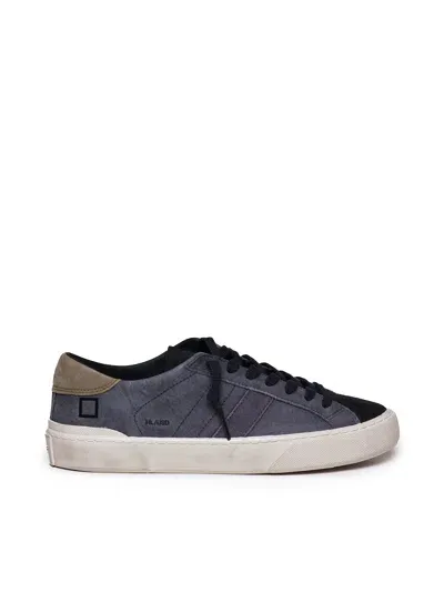 Date Sneakers Hill In Calfskin In Blue