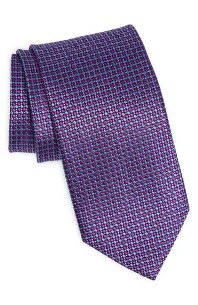 David Donahue Neat Silk Tie In Purple