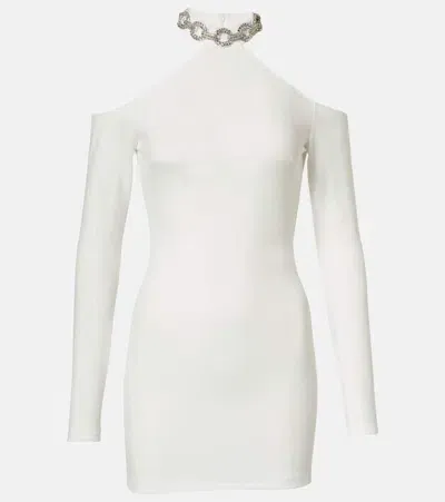 David Koma Crystal-embellished Minidress In White